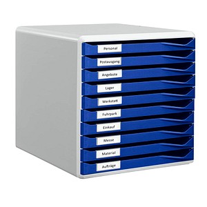 1 LEITZ Schubladenbox Formular-Set blau DIN A4 mit 10 Schubladen 1 LEITZ Schubladenbox Formular-Set blau DIN A4 mit 10 Schubladen