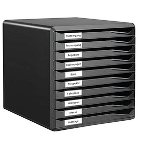 LEITZ Schubladenbox Formular-Set schwarz DIN A4 mit 10 Schubladen