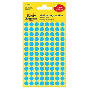 AVERY Zweckform Klebepunkte 3011 blau Ø 8,0 mm AVERY Zweckform Klebepunkte 3011 blau Ø 8,0 mm