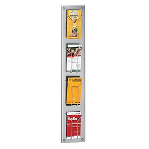 Kerkmann Wandprospekthalter alu 1/3 DIN A4 4 Fächer Kerkmann Wandprospekthalter alu 1/3 DIN A4 4 Fächer
